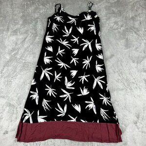 O’Neill Dress Womens Large Black Floral 100% Viscose Strappy Sundress Adjustable